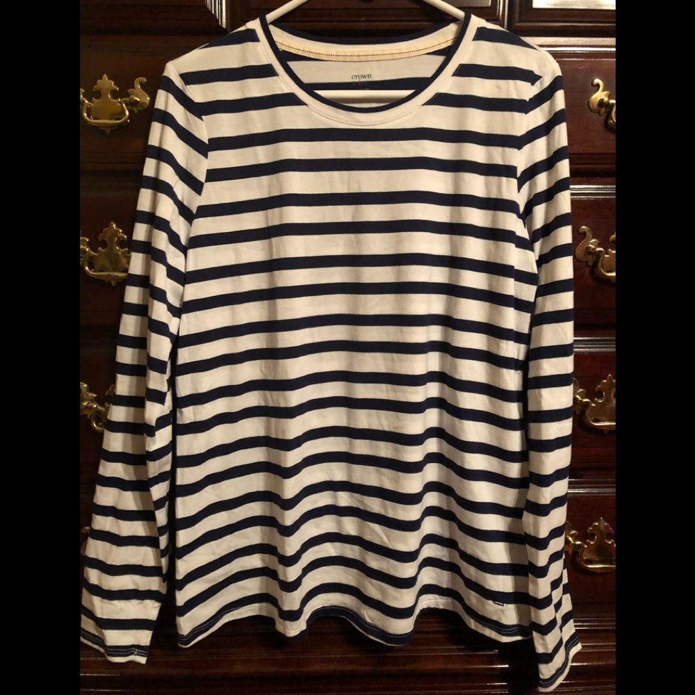 Crown & Ivy L/S Striped T-Shirt, Size XL, NWT